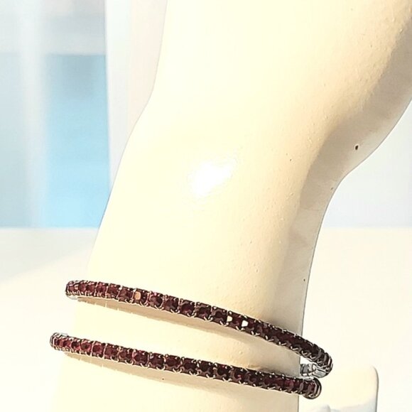 Ruby Red Rhinestone Bangle - Picture 5 of 12